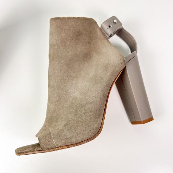 Vince Addison Suede Leather Peep Toe Booties US Size 10 EU 41.5 Made in Itlay - Picture 4 of 11